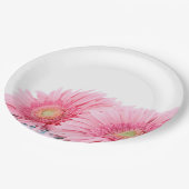 ピンクガーベラデイジーエレガント写真 ペーパープレート (アングル)