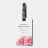 ピンクガーベラデイジーエレガント写真 ラゲッジタグ (裏面縦)