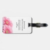 ピンクガーベラデイジーエレガント写真 ラゲッジタグ (裏面横)