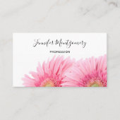 ピンクガーベラデイジーエレガント写真 名刺 (正面)