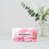 ピンクガーベラデイジーエレガント写真 名刺 (スタンド正面)