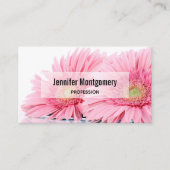 ピンクガーベラデイジーエレガント写真 名刺 (正面)