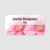 ピンクガーベラデイジーエレガント写真 名札 (正面)