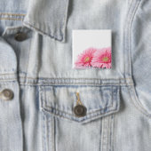 ピンクガーベラデイジーエレガント写真 缶バッジ (インサイチュ)