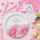 ピンクガーベラデイジーエレガント撮影誕生日 ペーパープレート (パーティー)