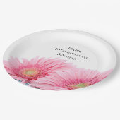 ピンクガーベラデイジーエレガント撮影誕生日 ペーパープレート (アングル)