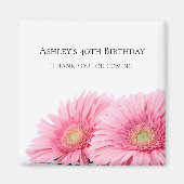 ピンクガーベラデイジーエレガント撮影誕生日 マグネット (正面)