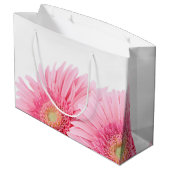 ピンクガーベラデイジーエレガント撮影誕生日 ラージペーパーバッグ (裏面アングル)