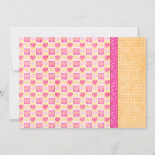 ピンクガーベラデイジーオレンジブライダルシャワー招待 招待状 (裏面)