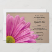ピンクガーベラデイジーオンタンブライダルシャワー 招待状 (正面)