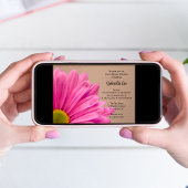 ピンクガーベラデイジーオンタンブライダルシャワー 招待状