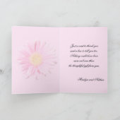 ピンクガーベラデイジーオンブラックサンキューカード サンキューカード (内部)