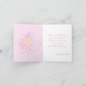 ピンクガーベラデイジーオンホワイトサンキューノートカード サンキューカード (内部)