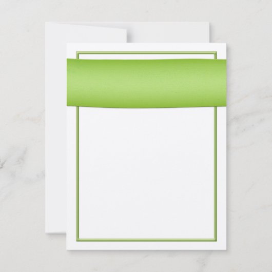 ピンクガーベラデイジーグリーンリボン結婚式出欠 出欠カード (裏面)