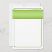 ピンクガーベラデイジーグリーンリボン結婚式招待状 招待状 (裏面)