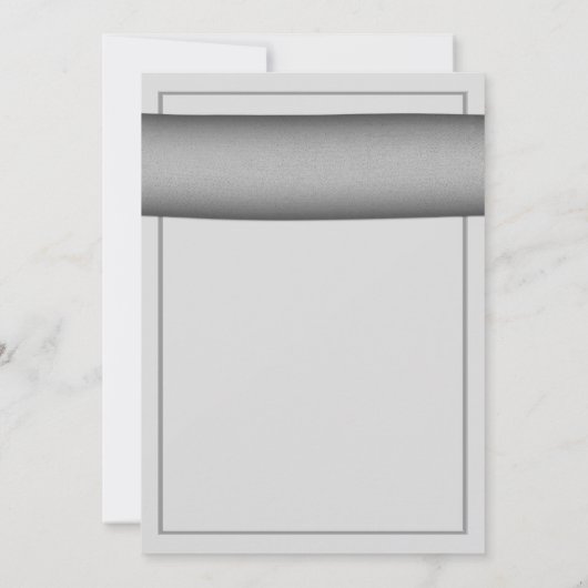 ピンクガーベラデイジーシルバーグレーリボン招待状 招待状 (裏面)