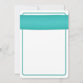 ピンクガーベラデイジーターコイズ結婚式招待状 招待状 (裏面)