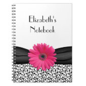 ピンクガーベラデイジーダマスクノパーソナライズされたートブック ノートブック (正面)