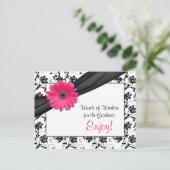 ピンクガーベラデイジーダマスク卒業アドバイス アドバイスカード (スタンド正面)