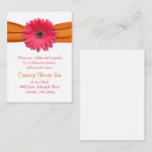 ピンクガーベラデイジーバルミツワー披露宴カード エンクロージャーカード (正面/裏面)