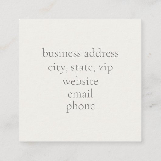 ピンクガーベラデイジーフラワーエッグシェルホワイト スクエア名刺 (裏面)