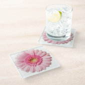 ピンクガーベラデイジーフラワーガラスコースター ガラスコースター (アングル)