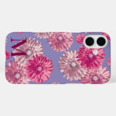 ピンクガーベラデイジーフラワーズペリウィンクルブルーフローラ Case-Mate iPhoneケース (裏面 (横))