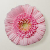 ピンクガーベラデイジーフラワーラウンドピロー ラウンドクッション (裏面)