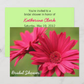 ピンクガーベラデイジーブライダルシャワーインビテーション 招待状 (正面/裏面)