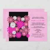ピンクガーベラデイジーブライダルシャワー招待 招待状 (正面/裏面)