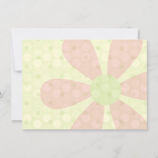 ピンクガーベラデイジーベビーシャワー招待状 招待状 (裏面)