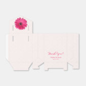 ピンクガーベラデイジーホワイトレース結婚の感謝 フェイバーボックス (折り畳みなし)