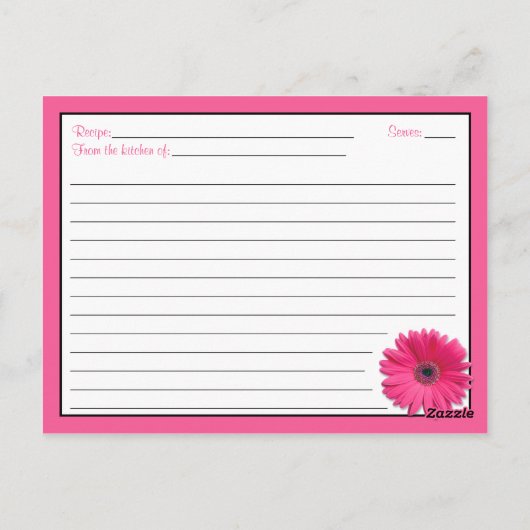 ピンクガーベラデイジーレシピカードが花嫁になる ポストカード (裏面)