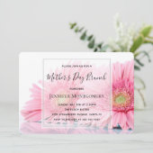 ピンクガーベラデイジー写真母の日ブランチ 招待状 (スタンド正面)