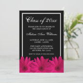 ピンクガーベラデイジー卒業発表 招待状 (スタンド正面)