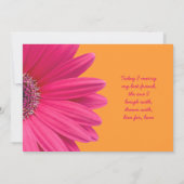 ピンクガーベラデイジー及びオレンジ結婚式招待状 招待状 (裏面)