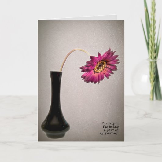 ピンクガーベラデイジー感謝していユー カード (正面)