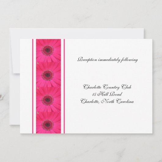ピンクガーベラデイジー披露宴結婚式招待状 招待状 (正面)