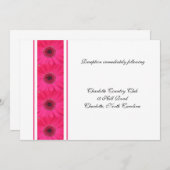 ピンクガーベラデイジー披露宴結婚式招待状 招待状 (正面/裏面)