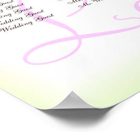 ピンクガーベラデイジー結婚の客席表 ポスター (角)