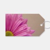 ピンクガーベラデイジー結婚ズサンキューメッセージカード ギフトタグ (正面(横))