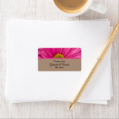 ピンクガーベラデイジー結婚ズサンキューメッセージカード ラベル (インサイチュ)