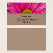 ピンクガーベラデイジー結婚式の引き出物ラベル (正面&裏面)