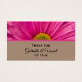 ピンクガーベラデイジー結婚式の引き出物ラベル (正面)