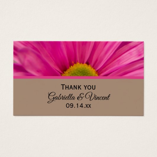 ピンクガーベラデイジー結婚式の引き出物ラベル (正面)