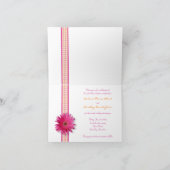 ピンクガーベラデイジー結婚式招待状カード 招待状 (内部)