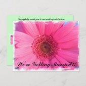 ピンクガーベラデイジー結婚式招待状 インビテーションポストカード (正面/裏面)