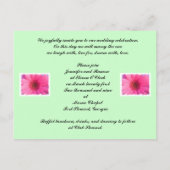 ピンクガーベラデイジー結婚式招待状 インビテーションポストカード (裏面)