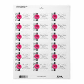 ピンクガーベラデイジー結婚水玉模様の住所 ラベル (フルシート)