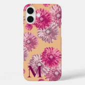 ピンクガーベラデイジー花オンオレンジフローラ Case-Mate iPhoneケース (裏面)